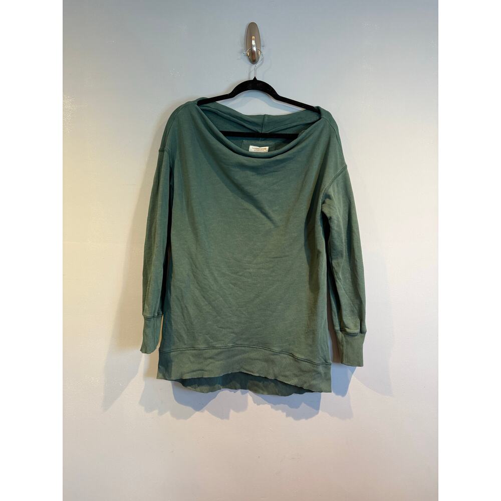Pilcro by Anthropologie Green Cowl Neck Pullover Sweatshirt | Small